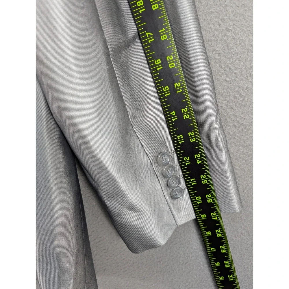 Vinci Sport Coat Blazer Mens Silver Two Button Rayon Blend Formal Wedding Sz 44L
